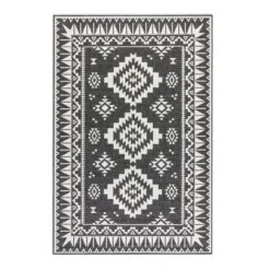 Elle Decoration Buitenkleed Gemini Dubbelzijdig Zwart - 160x230 CM