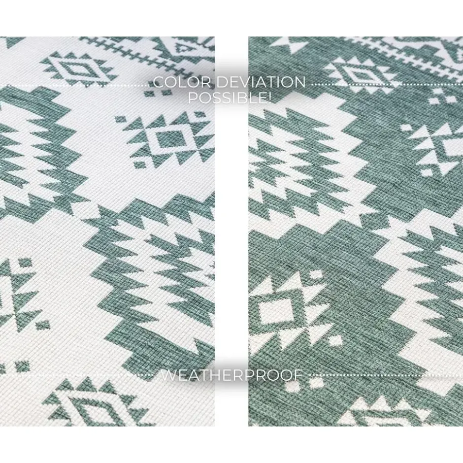 Elle Decoration Buitenkleed Gemini Dubbelzijdig Groen - 120x170 CM
