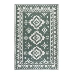 Elle Decoration Buitenkleed Gemini Dubbelzijdig Groen - 160x230 CM