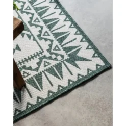 Elle Decoration Buitenkleed Gemini Dubbelzijdig Groen - 160x230 CM