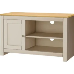 Emerald - TV-meubel met 1 deur in eiken en crème spaanplaat