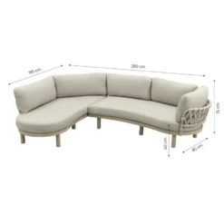 Emilia/Mindo organische rope loungeset - Latte/Beige