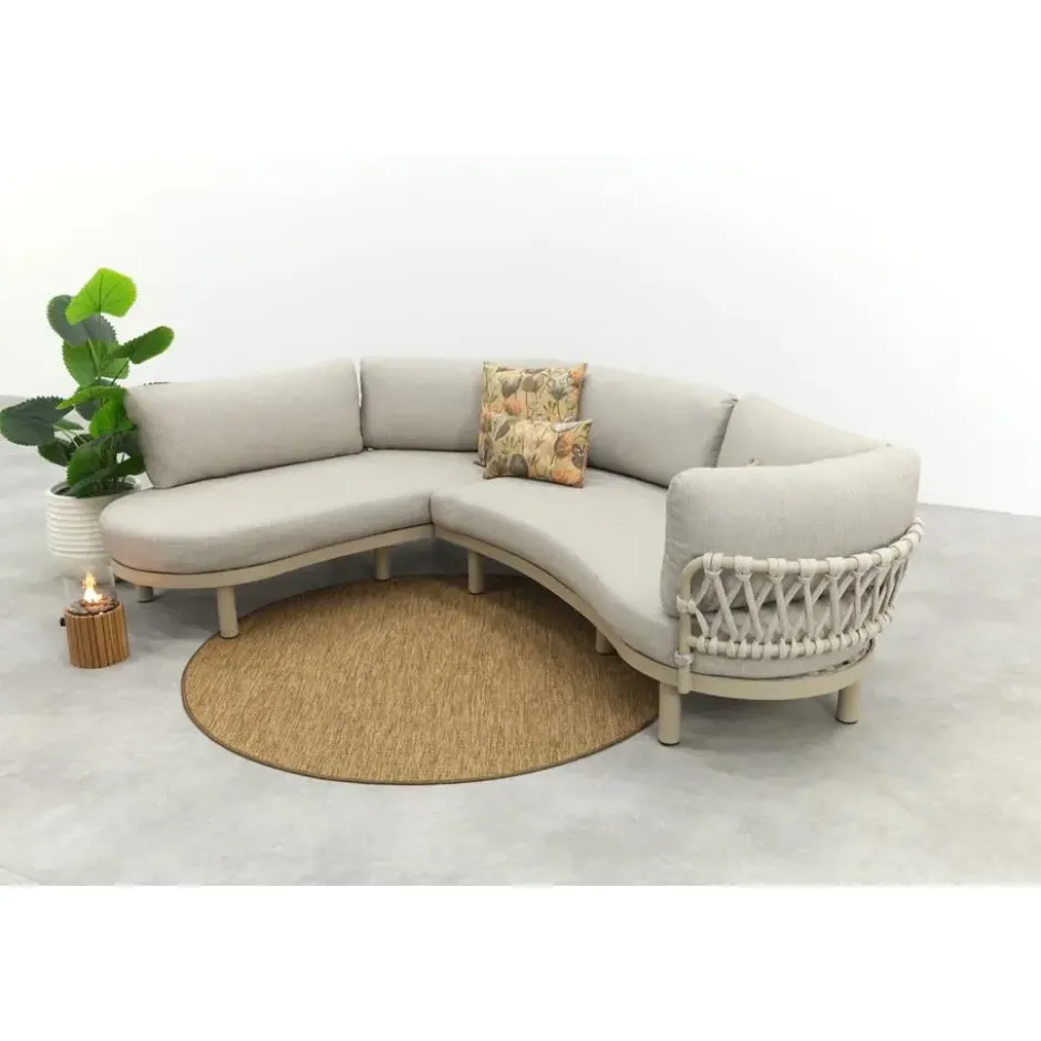 Emilia organische rope lounge hoekbank - Latte/Beige