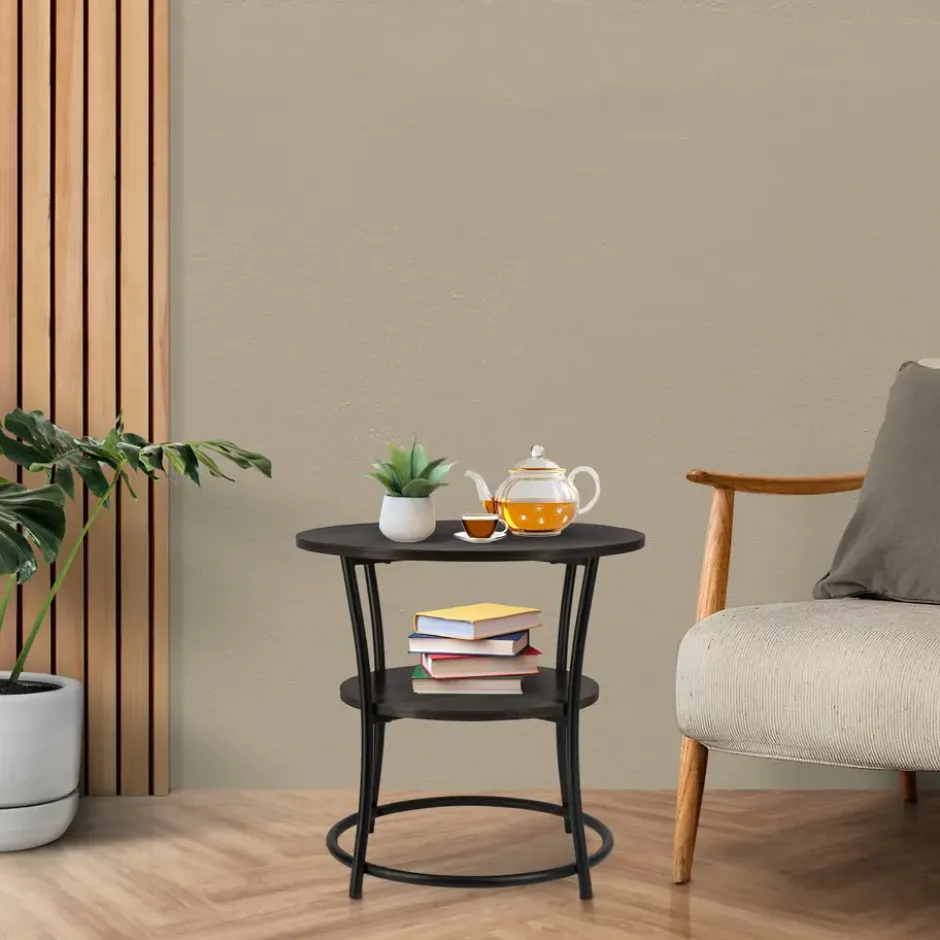 ERRO Bijzettafel Rond - O55 x H55cm - zwart