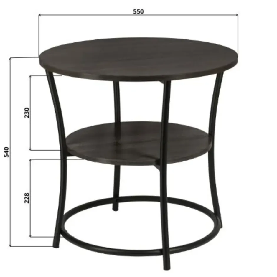 ERRO Bijzettafel Rond - O55 x H55cm - zwart