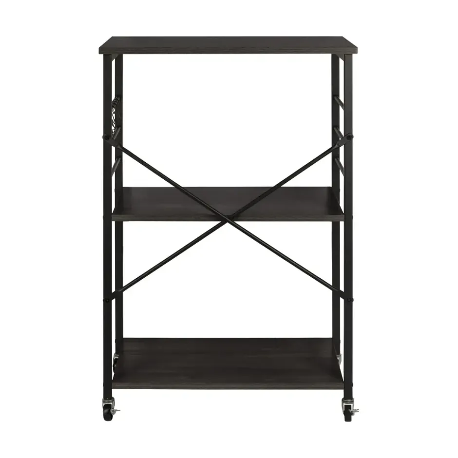 ERRO Serveerwagen - keukentrolley - 60x40x89 cm - zwart