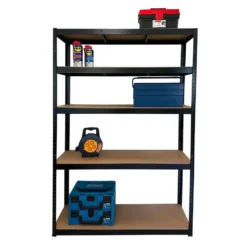 ERRO Stellingkast zwart - 120cm breed - Metalen opbergrek - 176x120x40