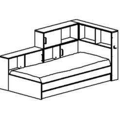 ERWAN Bed met opbergruimte 90x200 cm - Wit - 120x221x104 cm