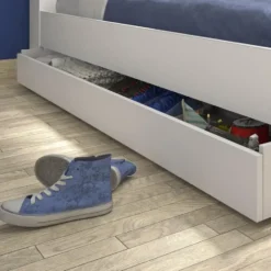 ERWAN Bed met opbergruimte 90x200 cm - Wit - 120x221x104 cm