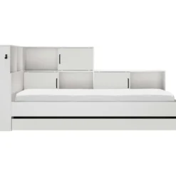 ERWAN Bed met opbergruimte 90x200 cm - Wit - 120x221x104 cm