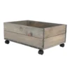 Esschert design plantenbak met zwenkwielen - hout - 59 x 39 x 25 cm