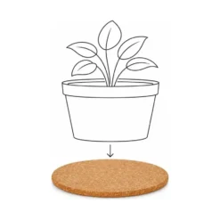 Esschert Design plantenpot onderzetter - kurk - D25 x 1 cm