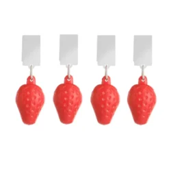 Esschert Design Tafelkleedgewichten aardbeien - 4x - kunststof