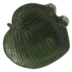 Esschert Design Vogelbad/voederschaal - blad - steen - ca. D23 cm