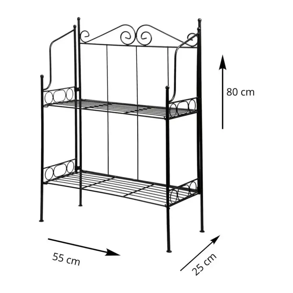 Esschert Plantenrek Levy - zwart - staal - 80 x 55 x 25 cm