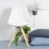 Essence Legno eetkamerstoel wit - houten onderstel