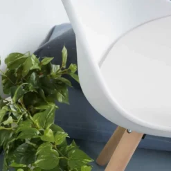 Essence Legno eetkamerstoel wit - houten onderstel