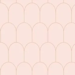 ESTAhome behang - art deco motief - roze en goud - 0.53 x 10.05 m