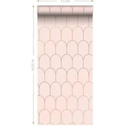 ESTAhome behang - art deco motief - roze en goud - 0.53 x 10.05 m