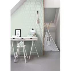ESTAhome behang - art deco motief - mintgroen en goud - 0.53 x 10.05 m