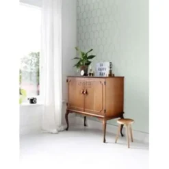 ESTAhome behang - art deco motief - mintgroen en goud - 0.53 x 10.05 m