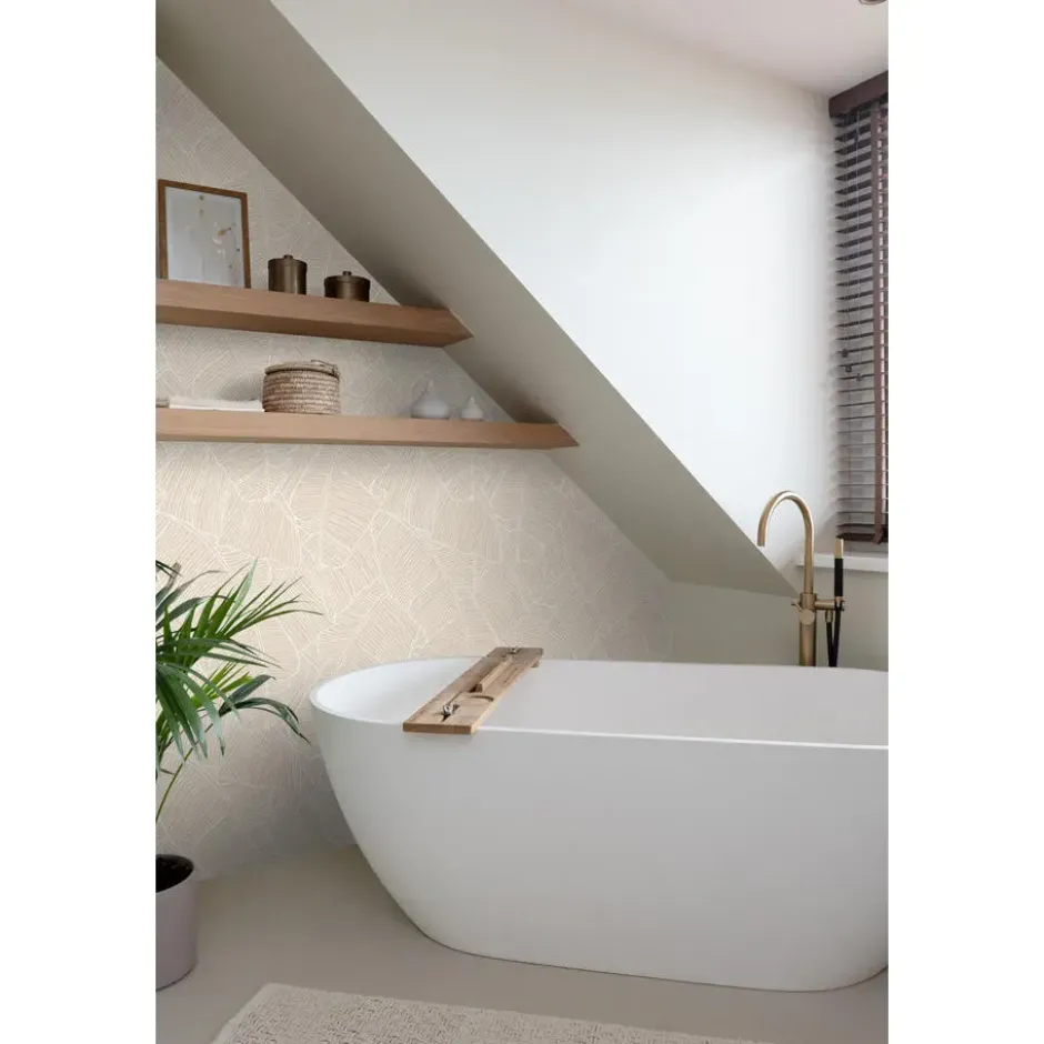 ESTAhome behang bladeren beige - 53 x 1005 cm
