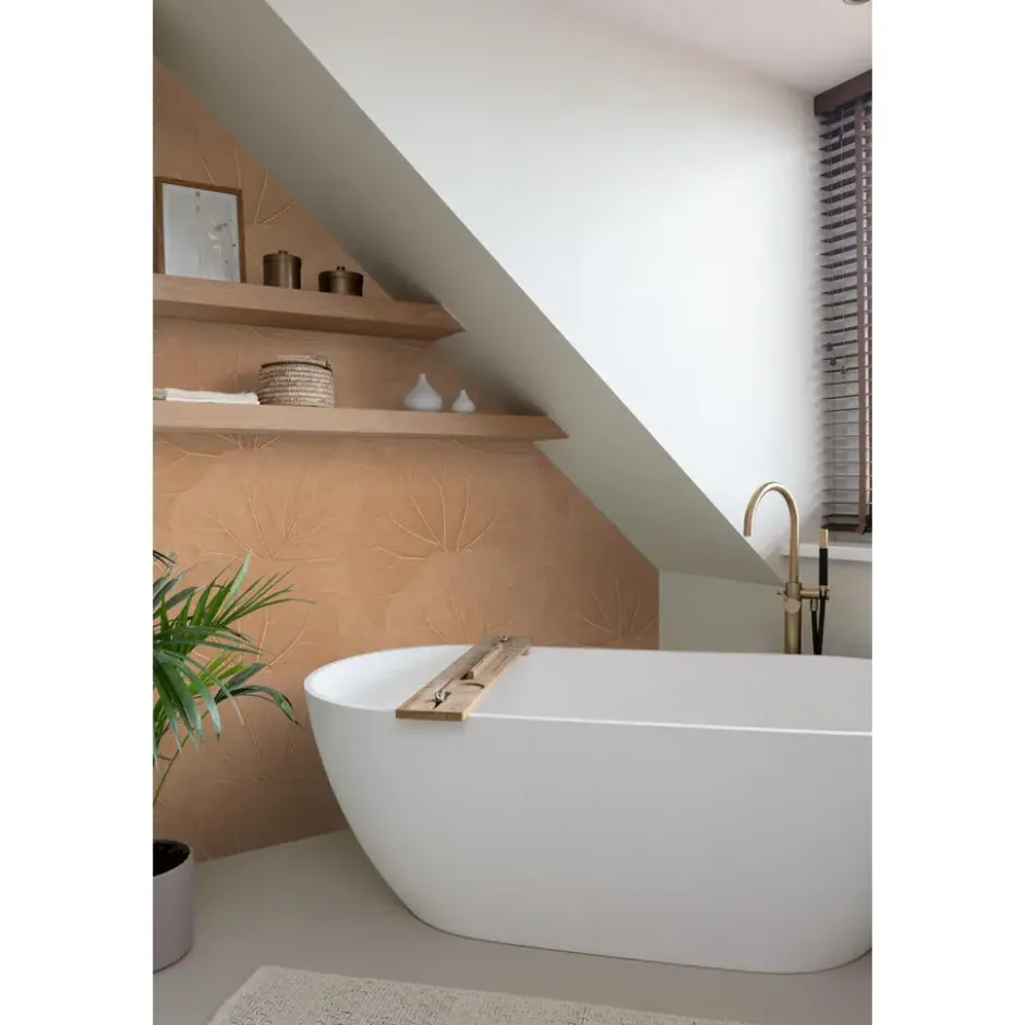 ESTAhome behang bladeren terracotta roze - 53 x 1005 cm