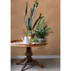 ESTAhome behang bladeren terracotta roze - 53 x 1005 cm
