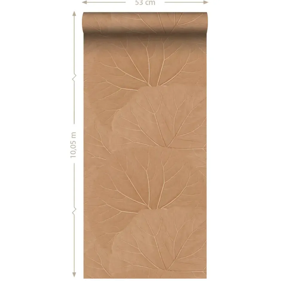 ESTAhome behang bladeren terracotta roze - 53 x 1005 cm