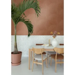 ESTAhome behang bladeren terracotta - 53 x 1005 cm