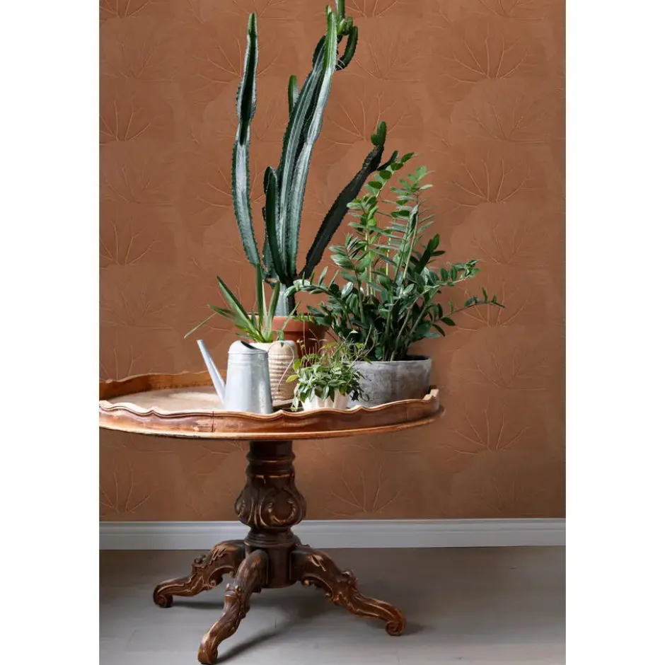 ESTAhome behang bladeren terracotta - 53 x 1005 cm
