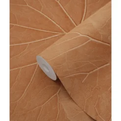 ESTAhome behang bladeren terracotta - 53 x 1005 cm