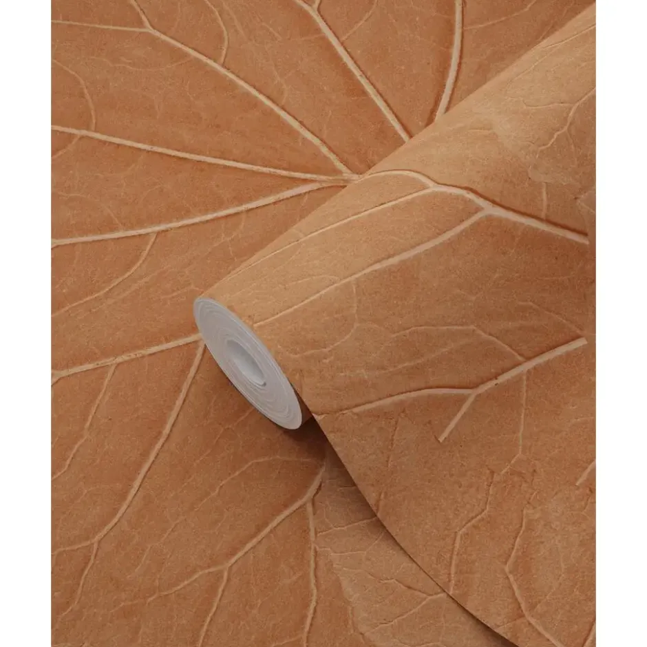 ESTAhome behang bladeren terracotta - 53 x 1005 cm