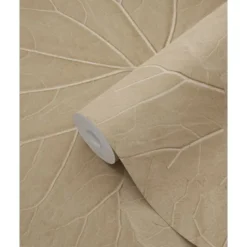 ESTAhome behang bladeren zand beige - 53 x 1005 cm