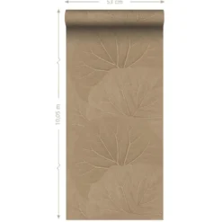ESTAhome behang bladeren zand beige - 53 x 1005 cm