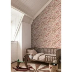 ESTAhome behang bloemen en vogels roze - 50 x 900 cm