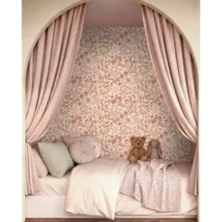 ESTAhome behang bloemen en vogels roze - 50 x 900 cm