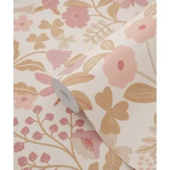 ESTAhome behang bloemen en vogels roze - 50 x 900 cm