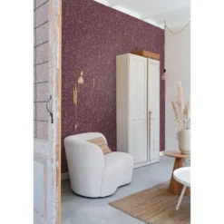 ESTAhome behang bloemetjes aubergine paars - 50 x 900 cm