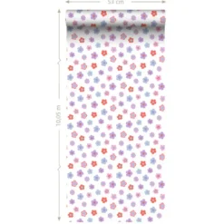 ESTAhome behang bloemetjes meerkleurig - 50 x 900 cm