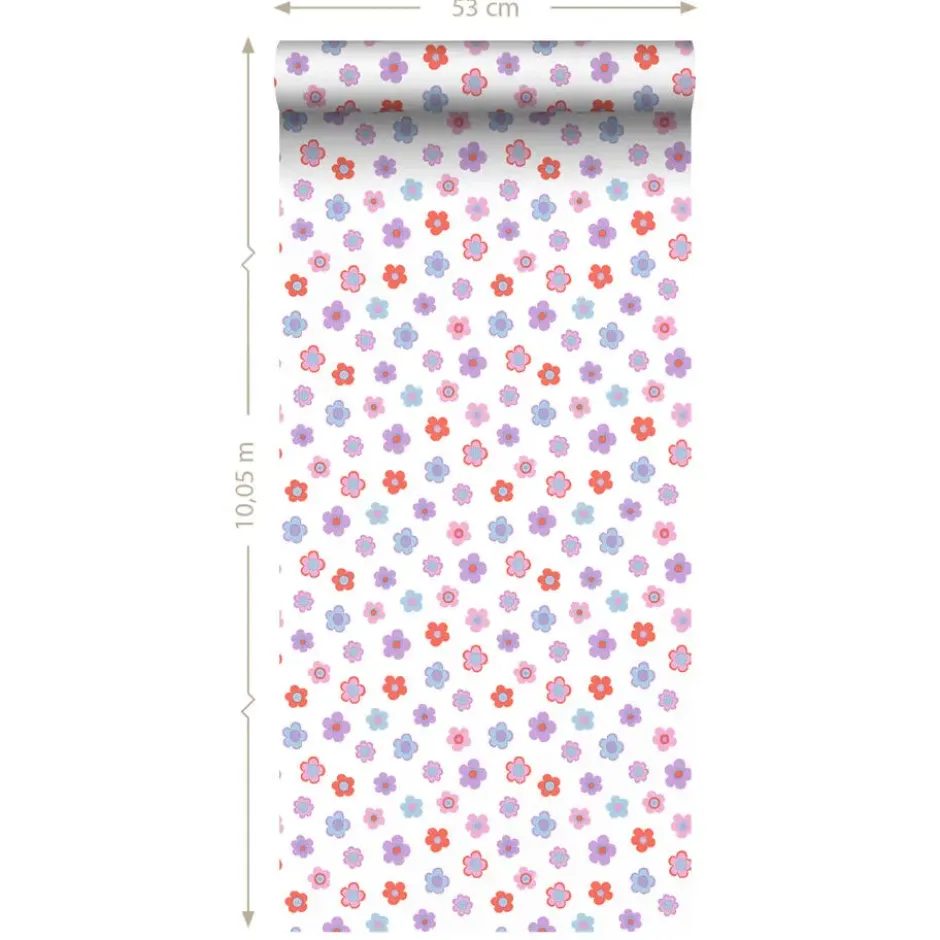 ESTAhome behang bloemetjes meerkleurig - 50 x 900 cm
