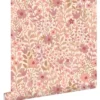 ESTAhome behang bloemetjes roze en paars - 50 x 900 cm