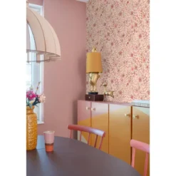 ESTAhome behang bloemetjes roze en paars - 50 x 900 cm
