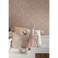 ESTAhome behang bloemetjes terracotta roze - 53 x 1005 cm