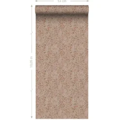 ESTAhome behang bloemetjes terracotta roze - 53 x 1005 cm