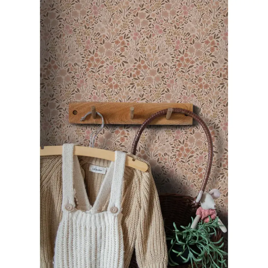 ESTAhome behang bloemetjes terracotta roze - 53 x 1005 cm