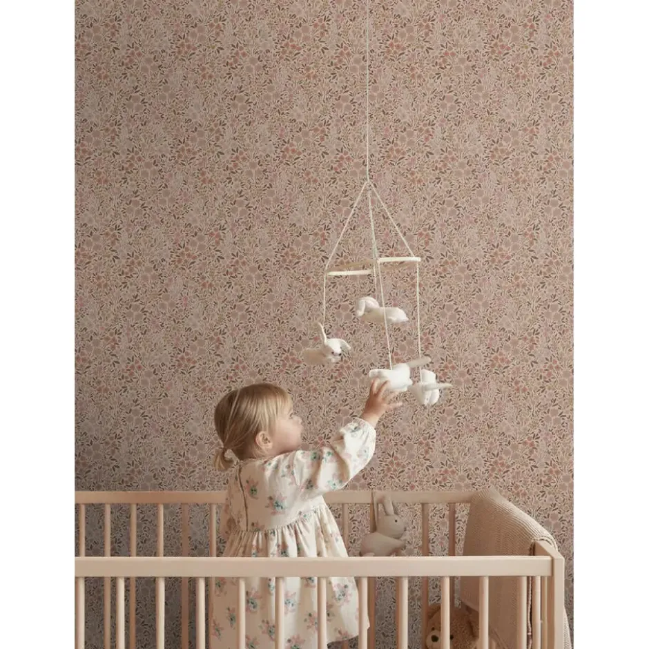 ESTAhome behang bloemetjes terracotta roze - 53 x 1005 cm