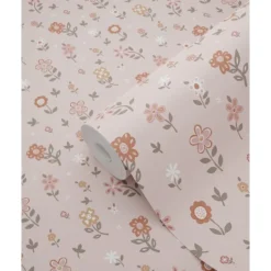 ESTAhome behang bloemetjes zacht roze - 53 x 1005 cm