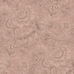 ESTAhome behang bloemmotief terracotta roze - 53 x 1005 cm