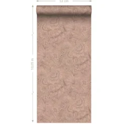 ESTAhome behang bloemmotief terracotta roze - 53 x 1005 cm
